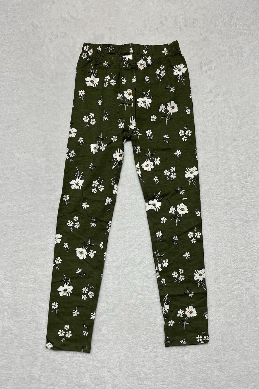 Gap Kids Leggings Girls Small 6-7 Green Floral NWT